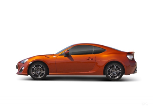 Toyota GT86 купе оранжевый боковой левый
