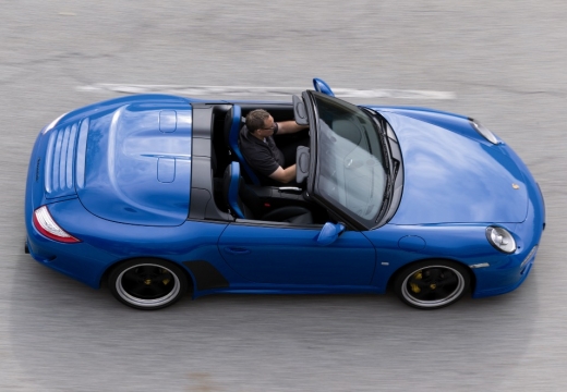 PORSCHE 911 Kabriolet Cabrio 997 roadster niebieski jasny boczny prawy