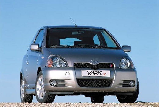 Toyota Yaris I hatchback silver grey przedni prawy
