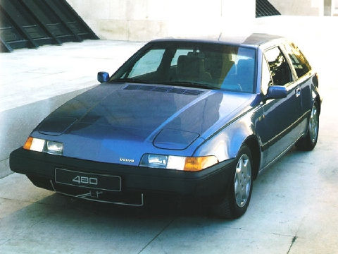 VOLVO 480 coupe niebieski jasny przedni lewy