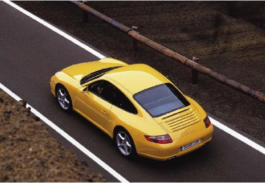 PORSCHE 911 997 coupe żółty tylny lewy