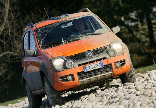 FIAT Panda II hatchback pomarańczowy przedni prawy