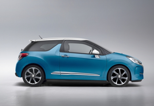 CITROEN DS3 II hatchback niebieski jasny boczny prawy