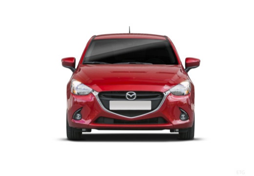 MAZDA 2 hatchback czerwony jasny przedni