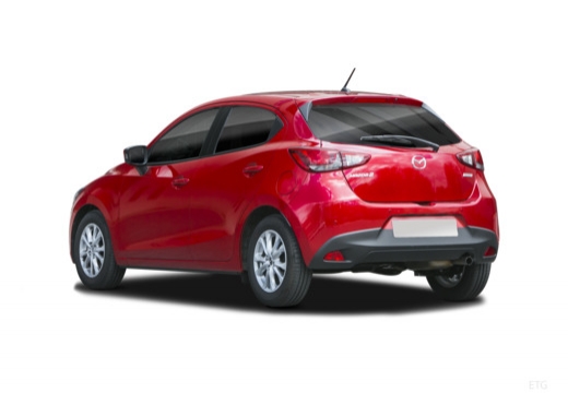 MAZDA 2 hatchback czerwony jasny tylny lewy