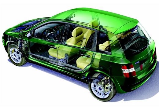FIAT Stilo II hatchback zielony prześwietlenie