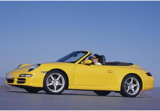 PORSCHE 911 Cabrio 997 kabriolet żółty przedni lewy