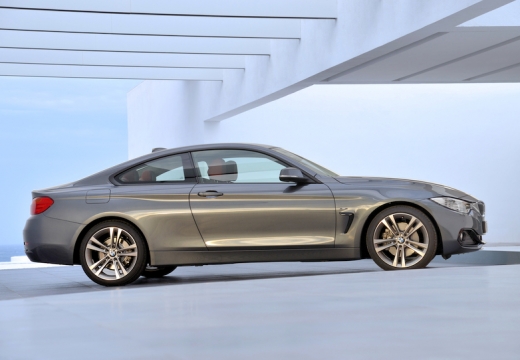 BMW Seria 4 F32 coupe silver grey boczny prawy